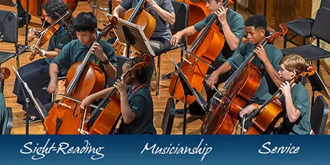 students playing cellos
