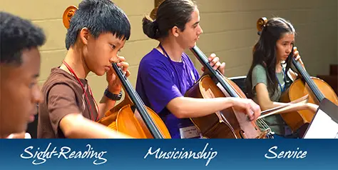 young people playing cellos